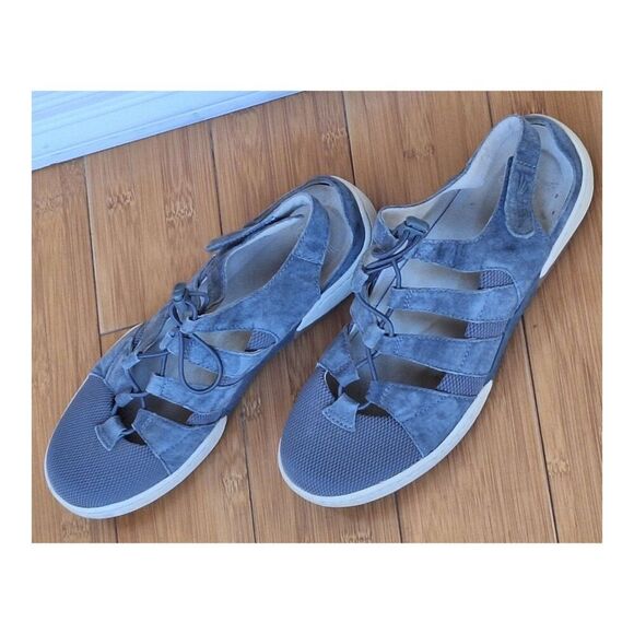 Dansko Riona Fisherman Sandals Comfort Sneakers 39 Slate Gray Suede US 8.5 - 9 - Picture 2 of 16